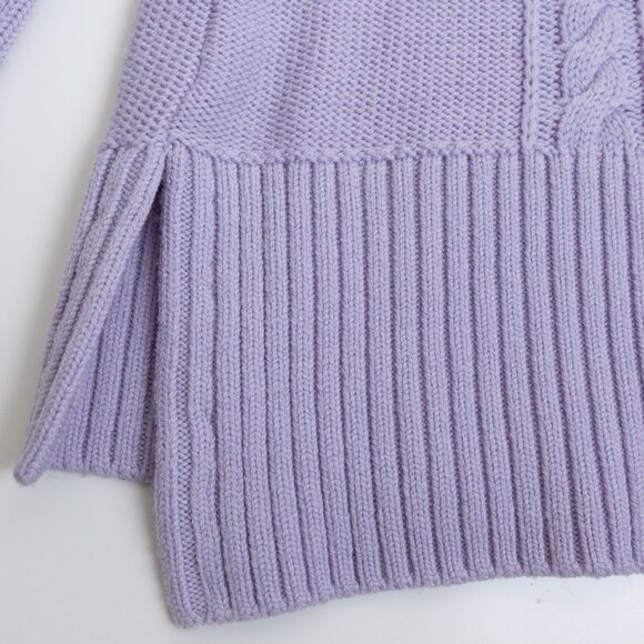 Kit and Ace Merino Cableknit Turtleneck Sweater Liliac Purple - Picture 12 of 13